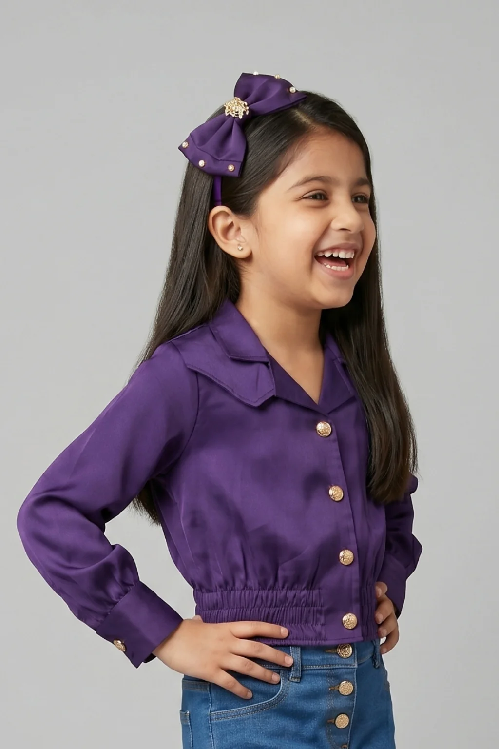 Violet Satin Shirt TG6247 - Image 4