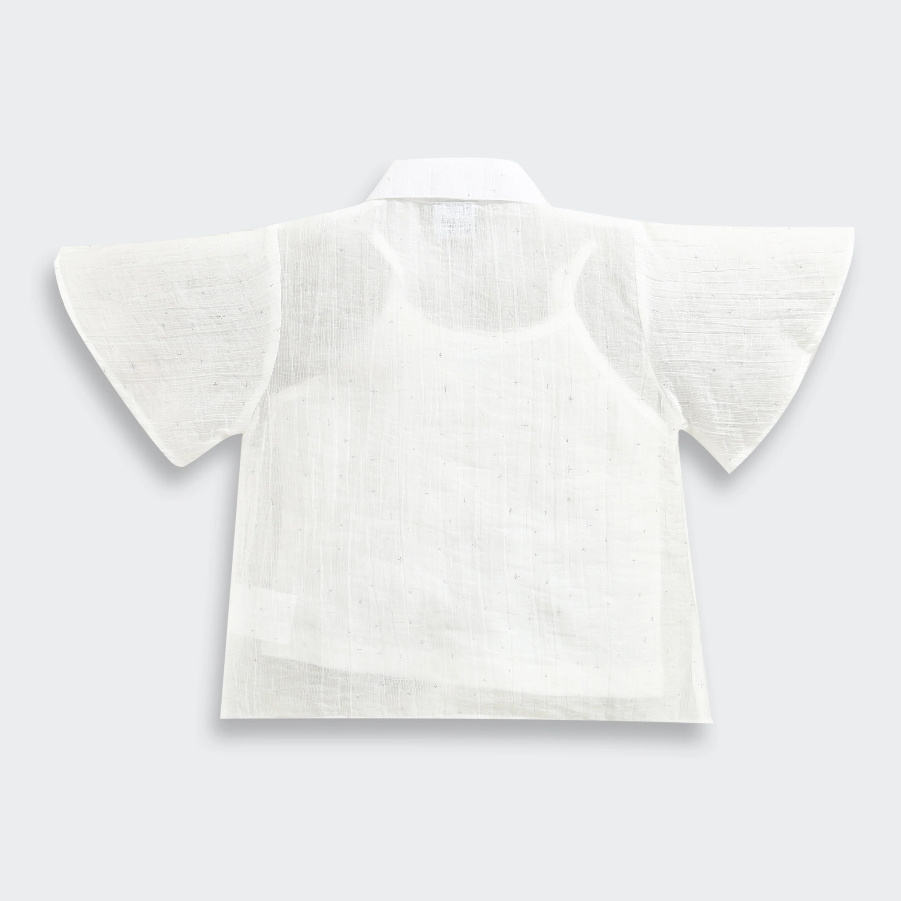 White Cotton Tie-Up Shirt with Flutter Sleeves TG6360 - Image 6
