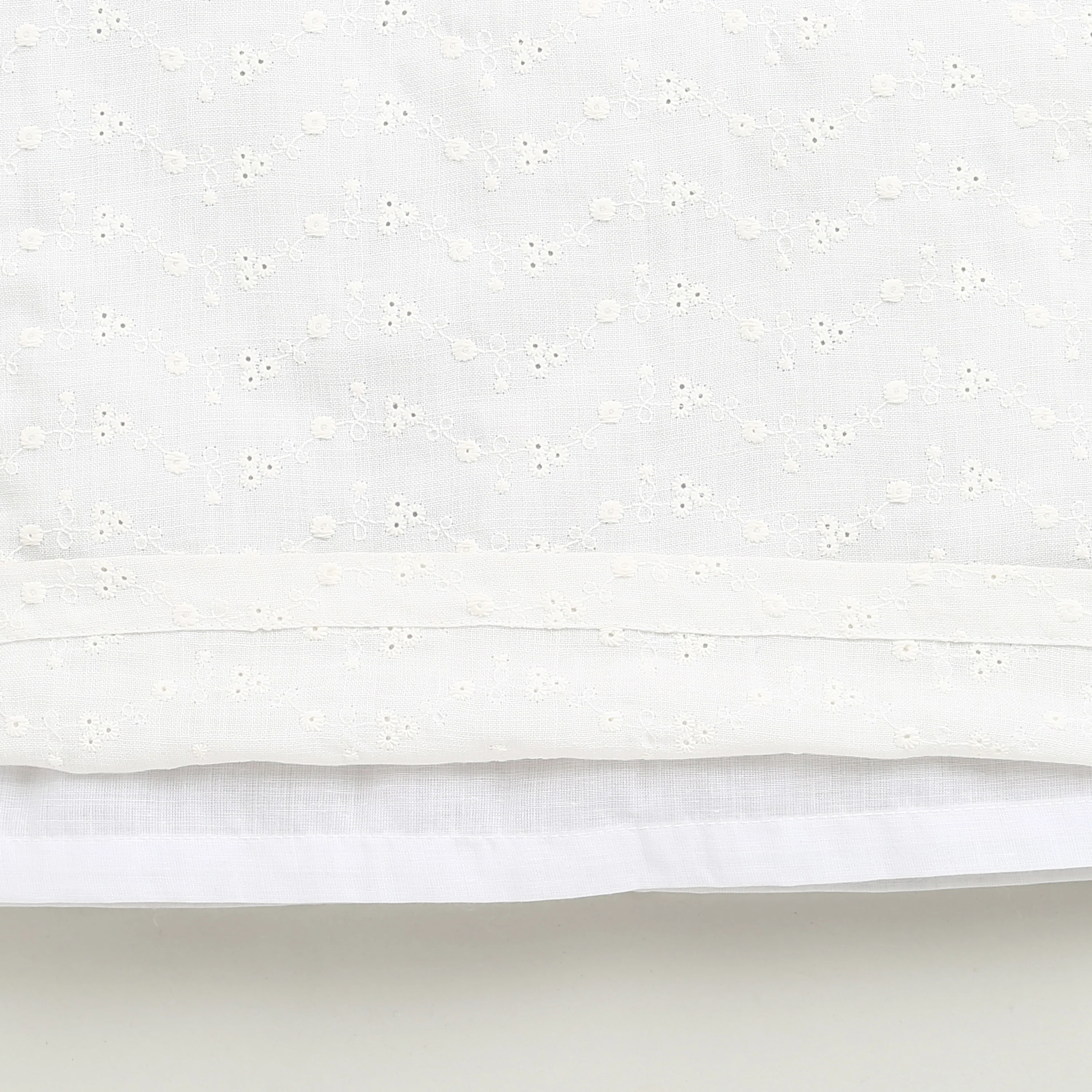 White Floral Embroidered Eyelet Cotton Top TG6356 - Image 9