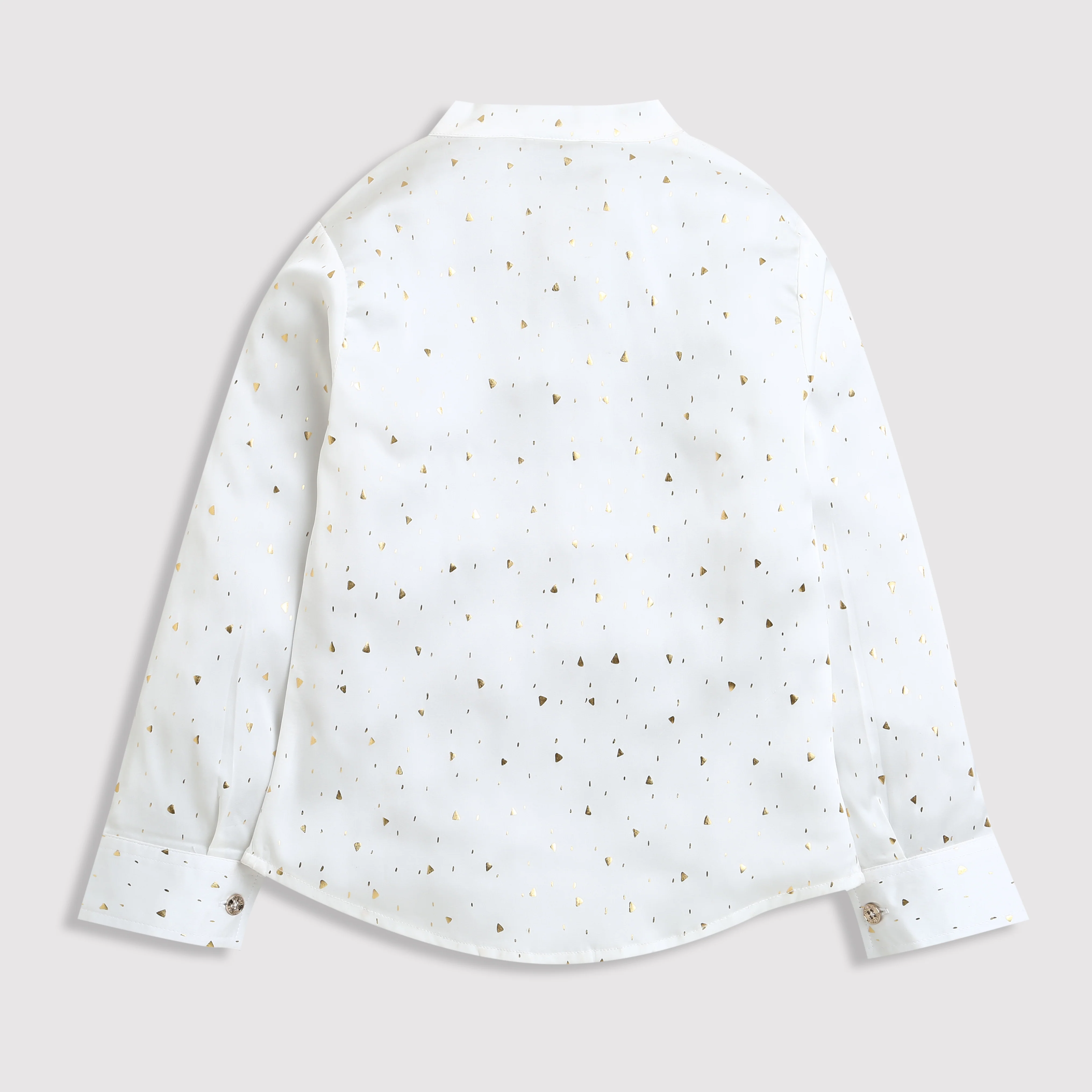 White Gold Foil Bow Tie Shirt TG6246 - Image 6