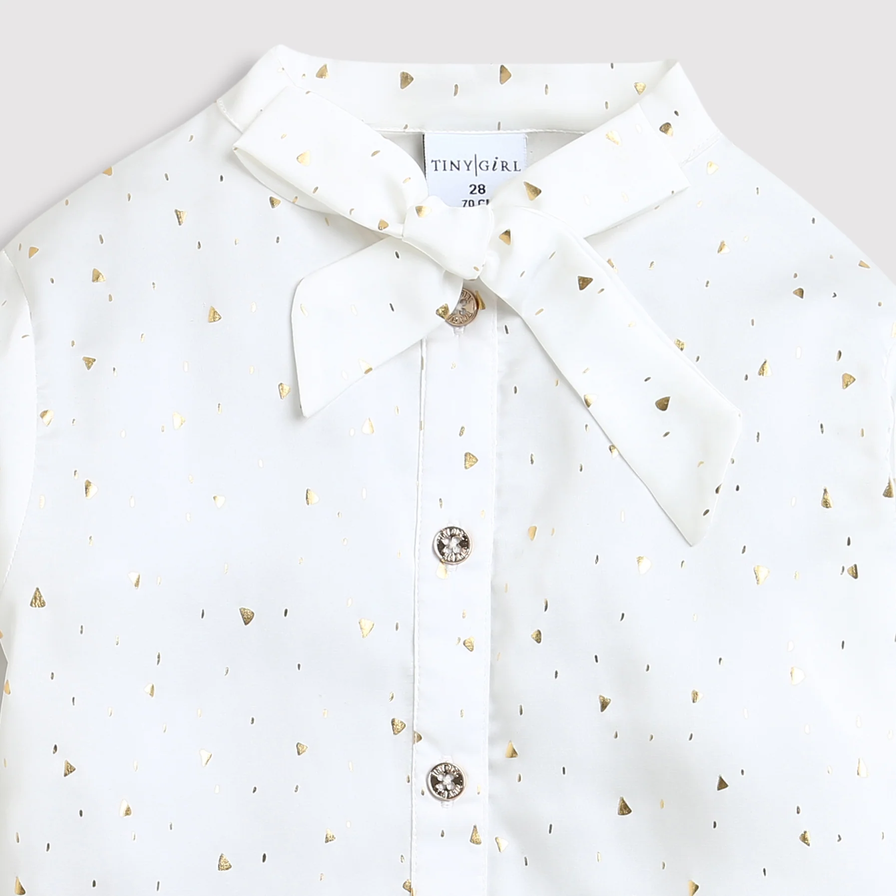 White Gold Foil Bow Tie Shirt TG6246 - Image 7
