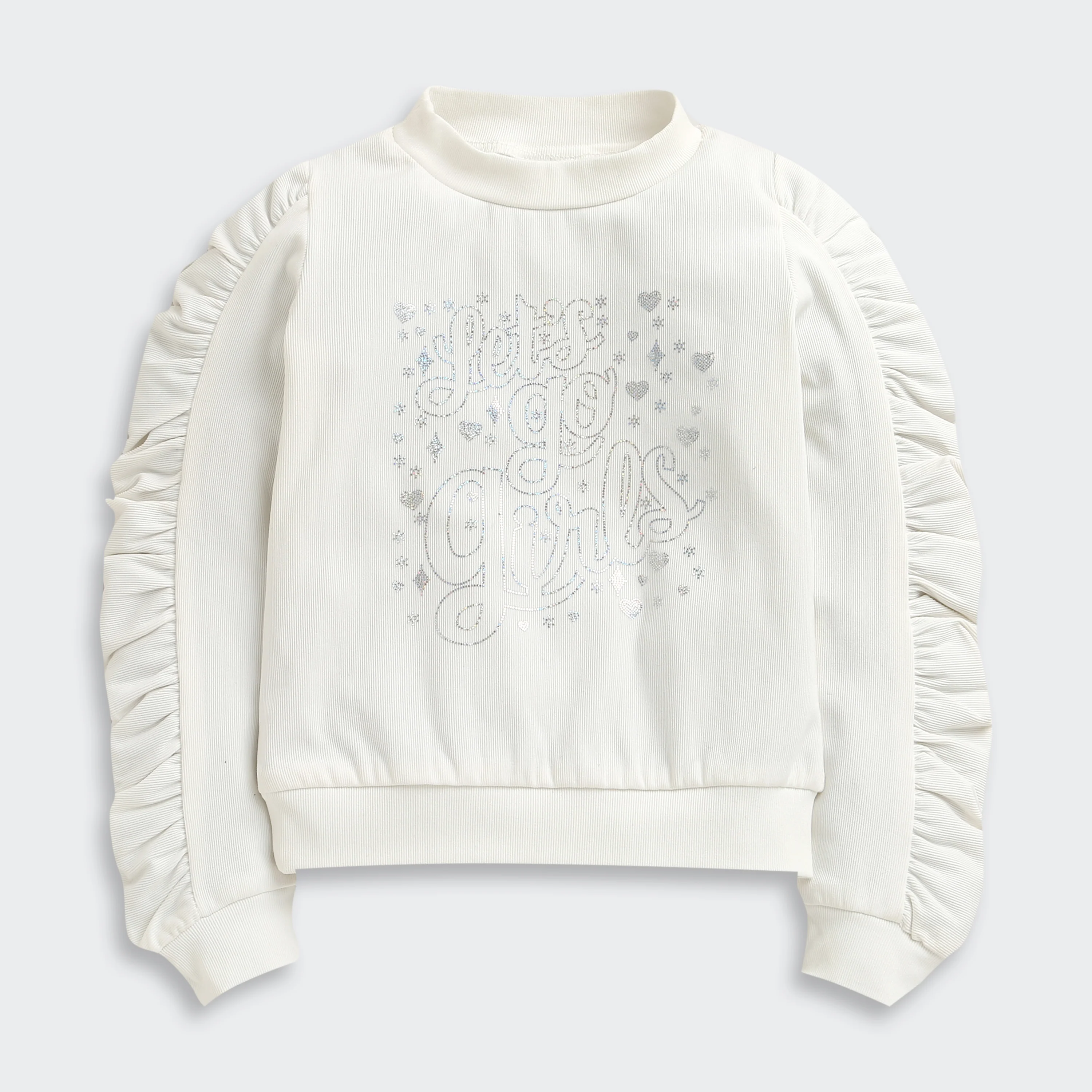 White “Let’s Go Girls” Graphic Sweatshirt TG6091 - Image 5