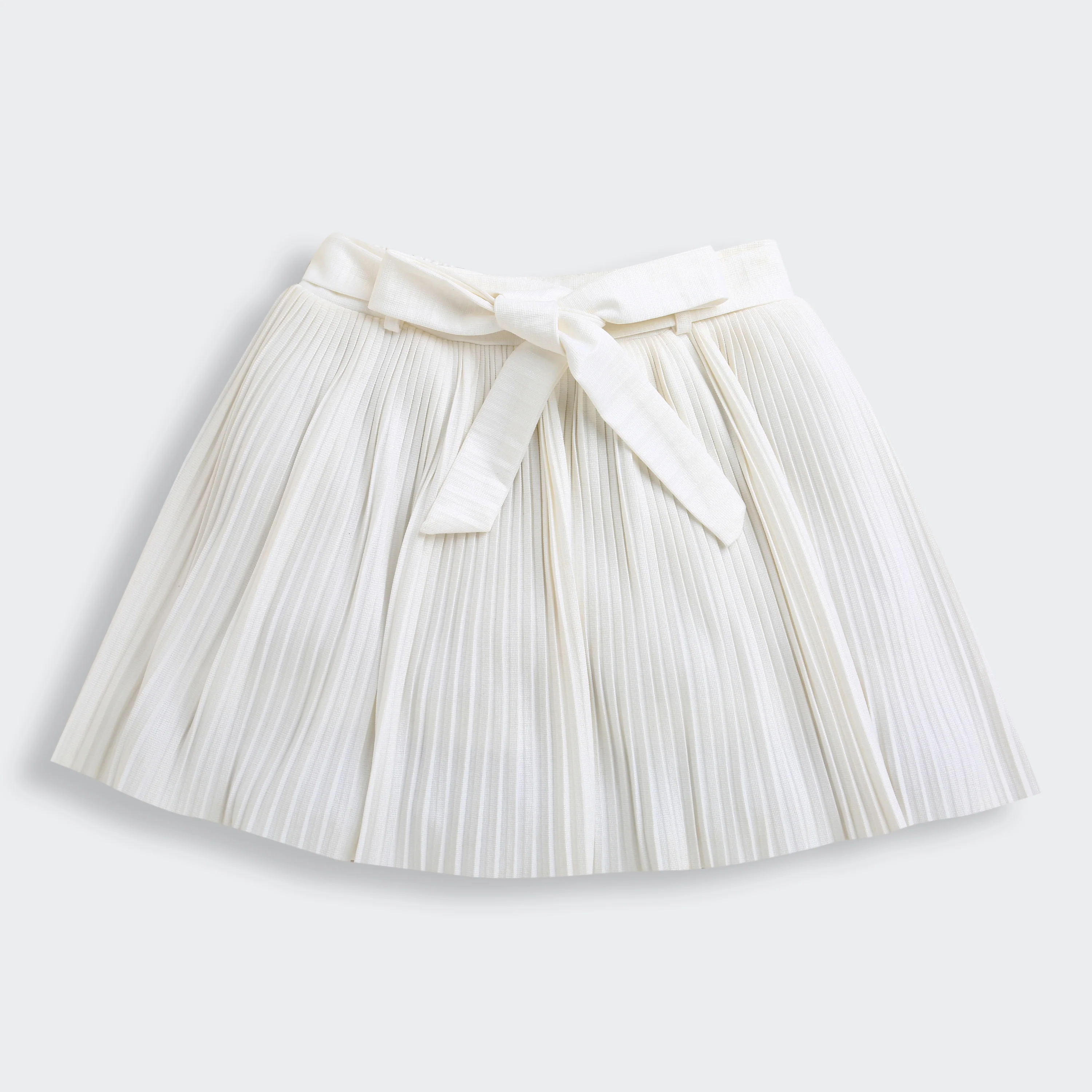 White Pleated Skirt with Bow Tie Waist for Girls S902 - Image 5