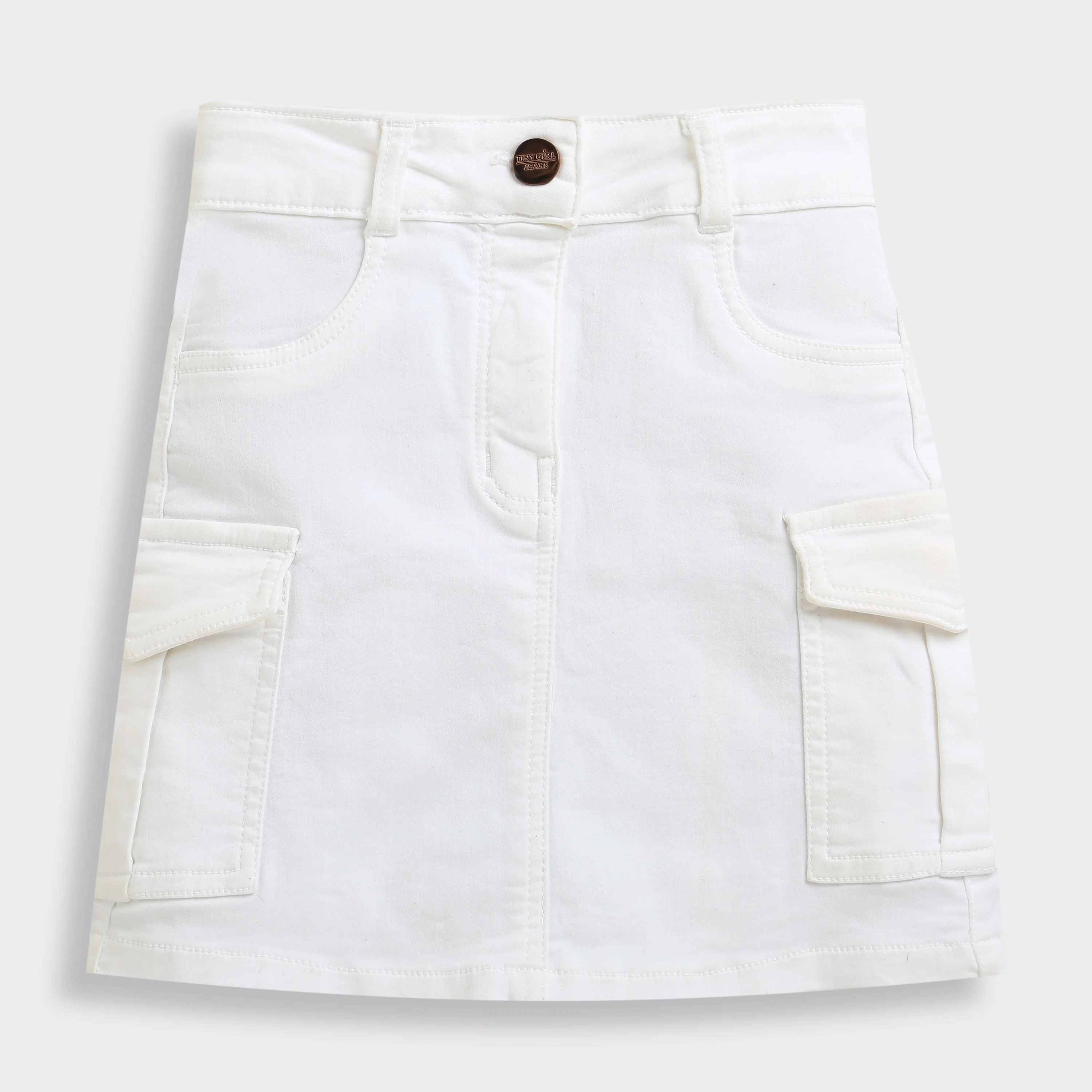 White Skirt with Cargo Pockets for Girls S900 - Image 5