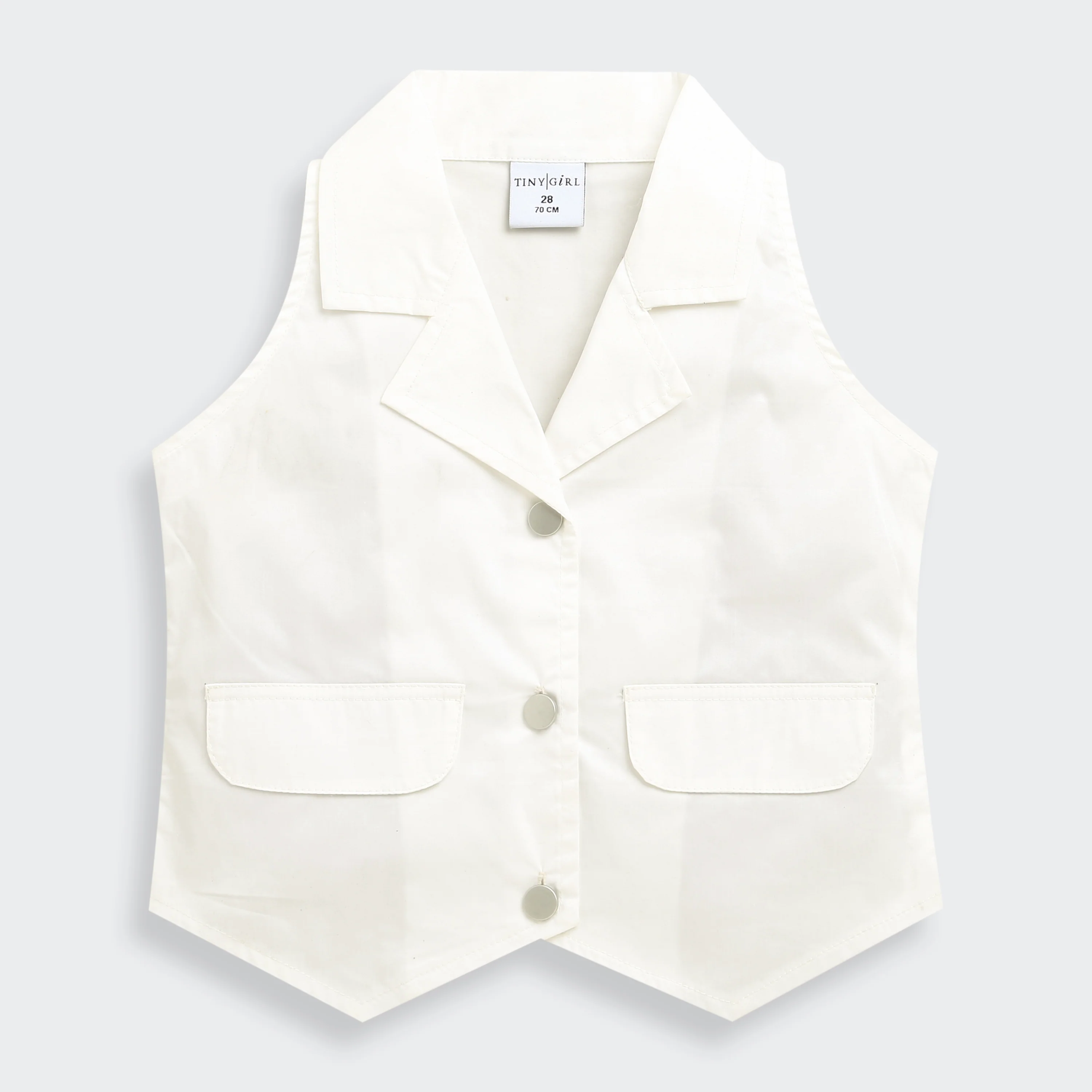 White Tailored Waistcoat Top TG6416 - Image 5