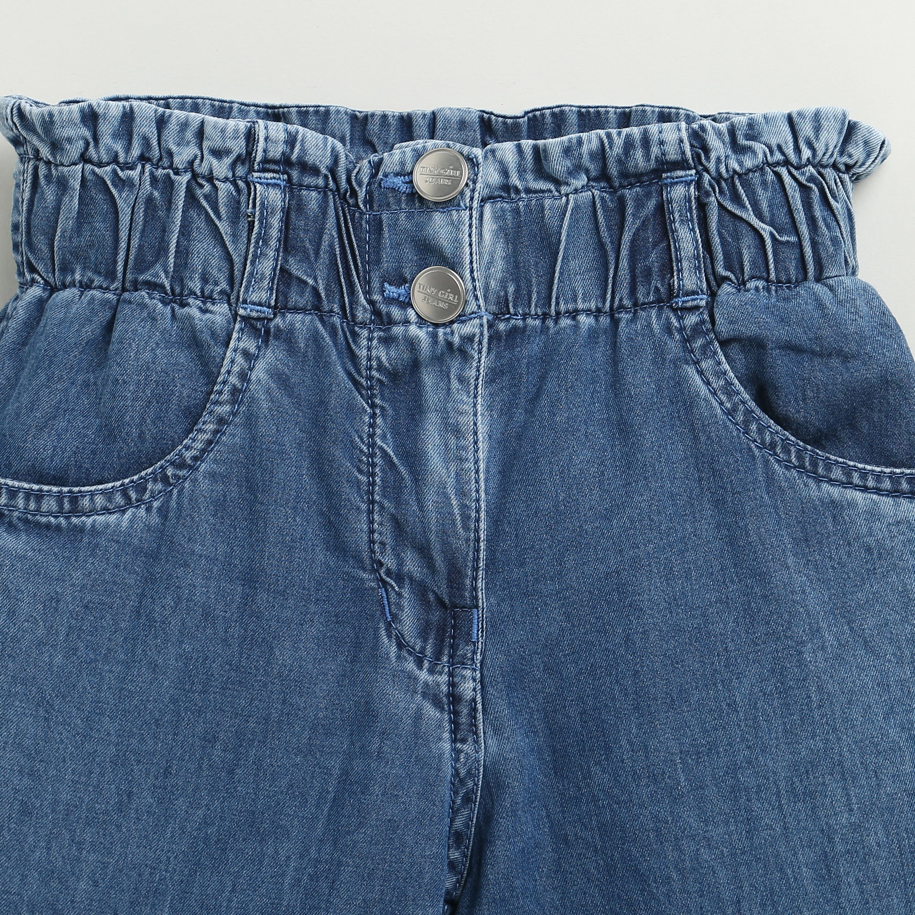 Wide-Leg Denim Culotte Pants 1637 - Image 8