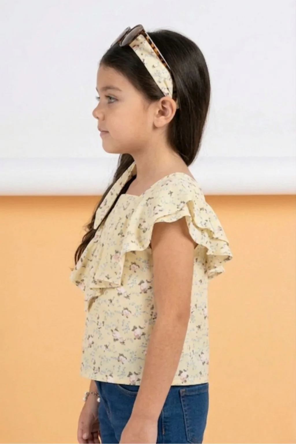 Yellow Floral Ruffle Top TG5022 - Image 3