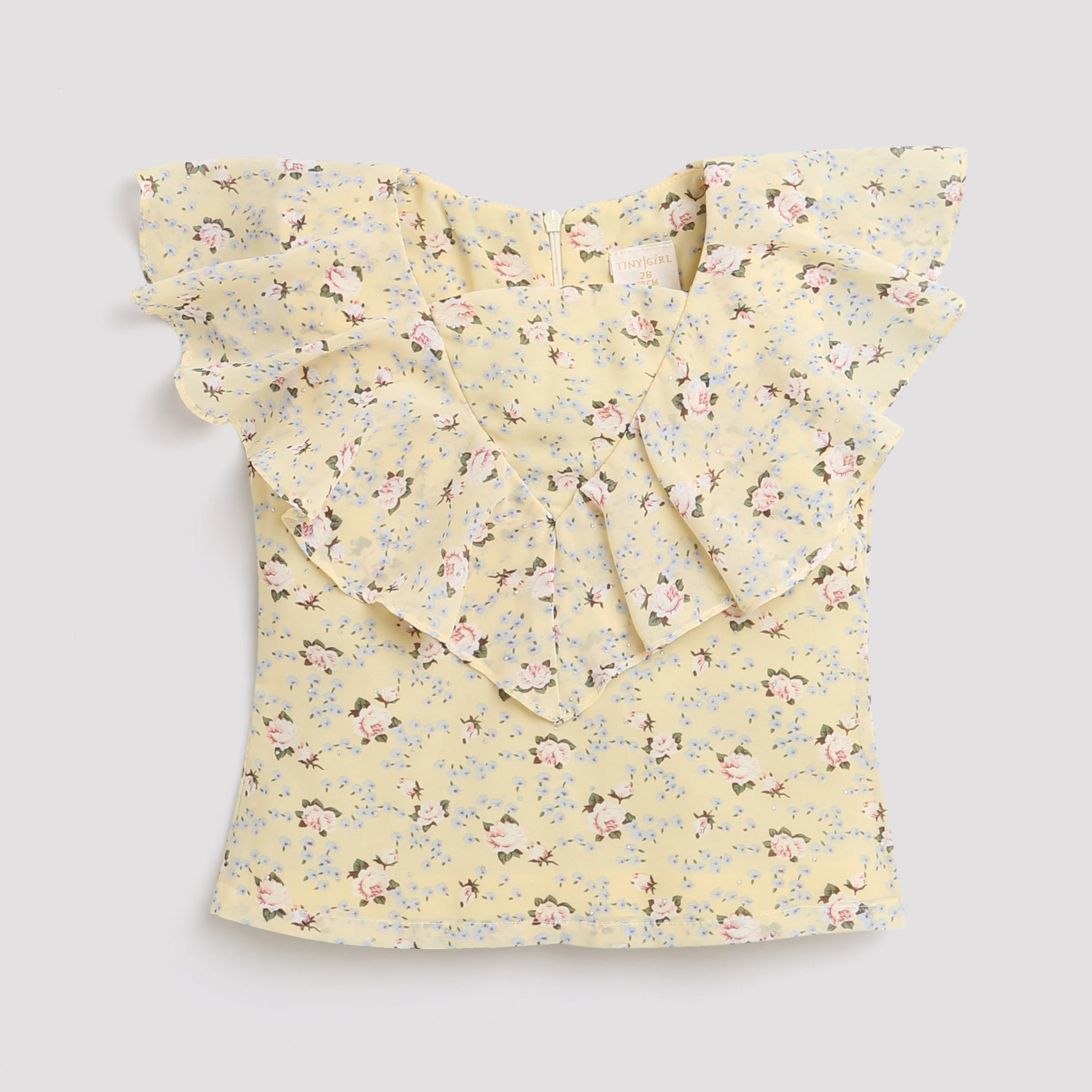 Yellow Floral Ruffle Top TG5022 - Image 5