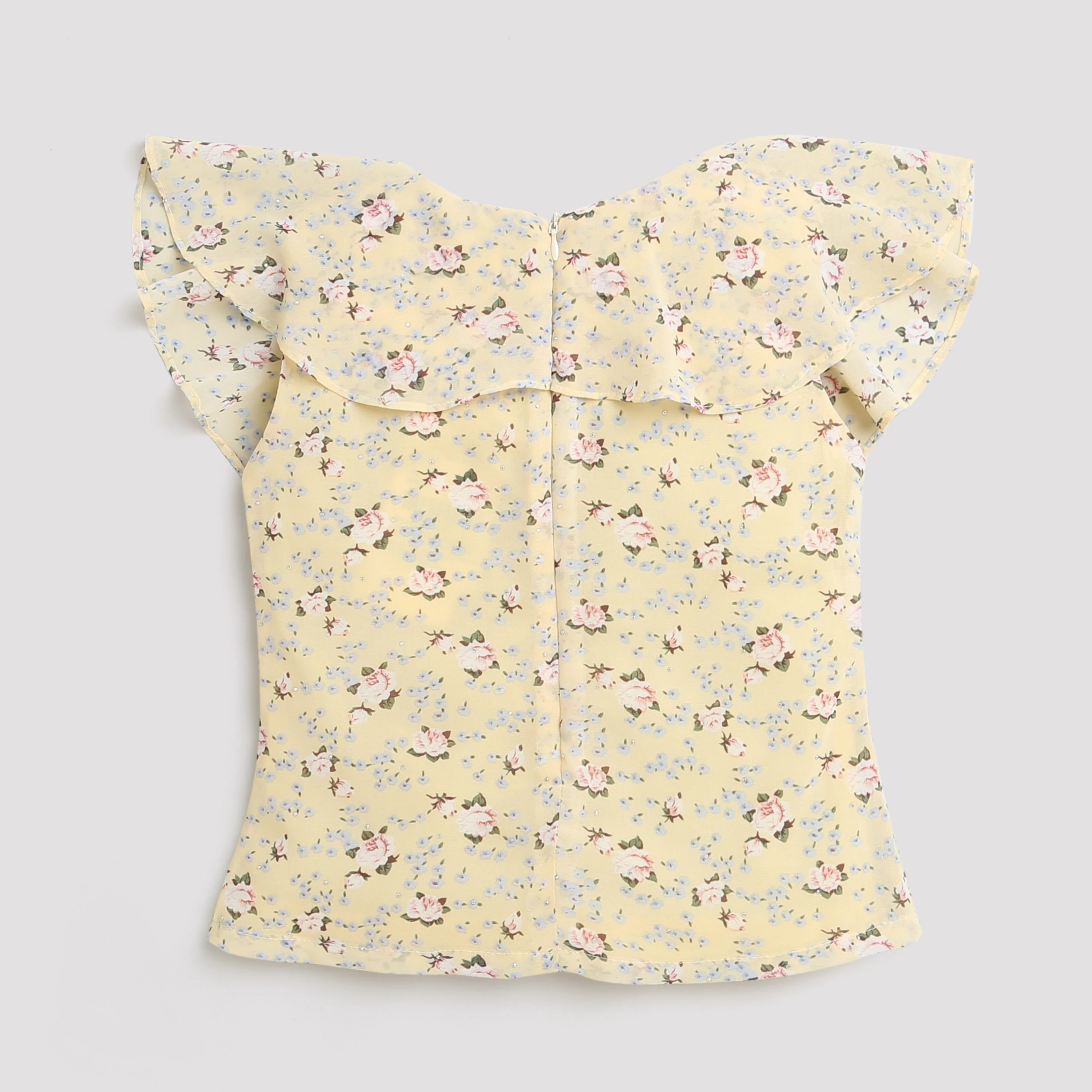 Yellow Floral Ruffle Top TG5022 - Image 6