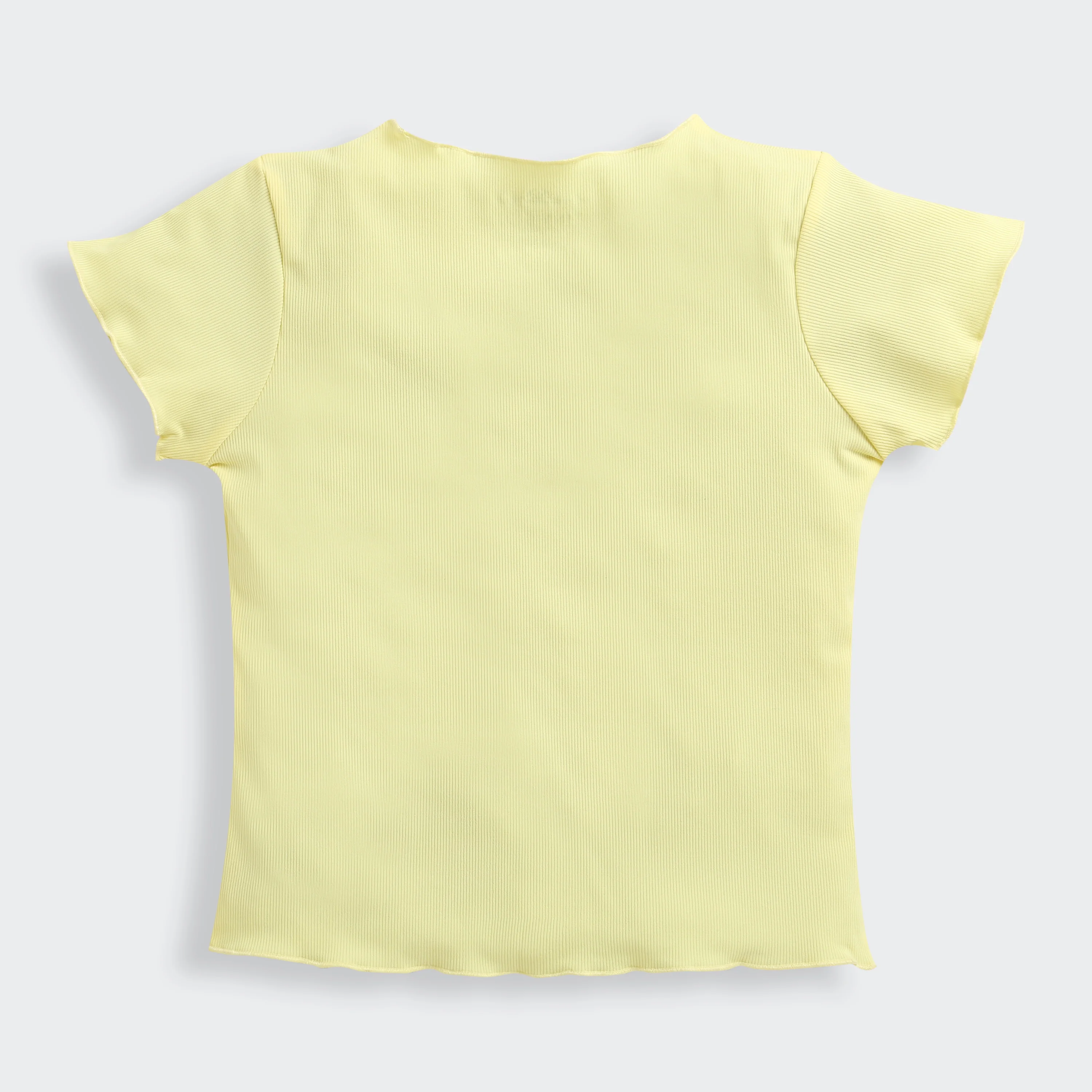 Yellow Ribbed Smile Patch Top TG6133 - Image 6